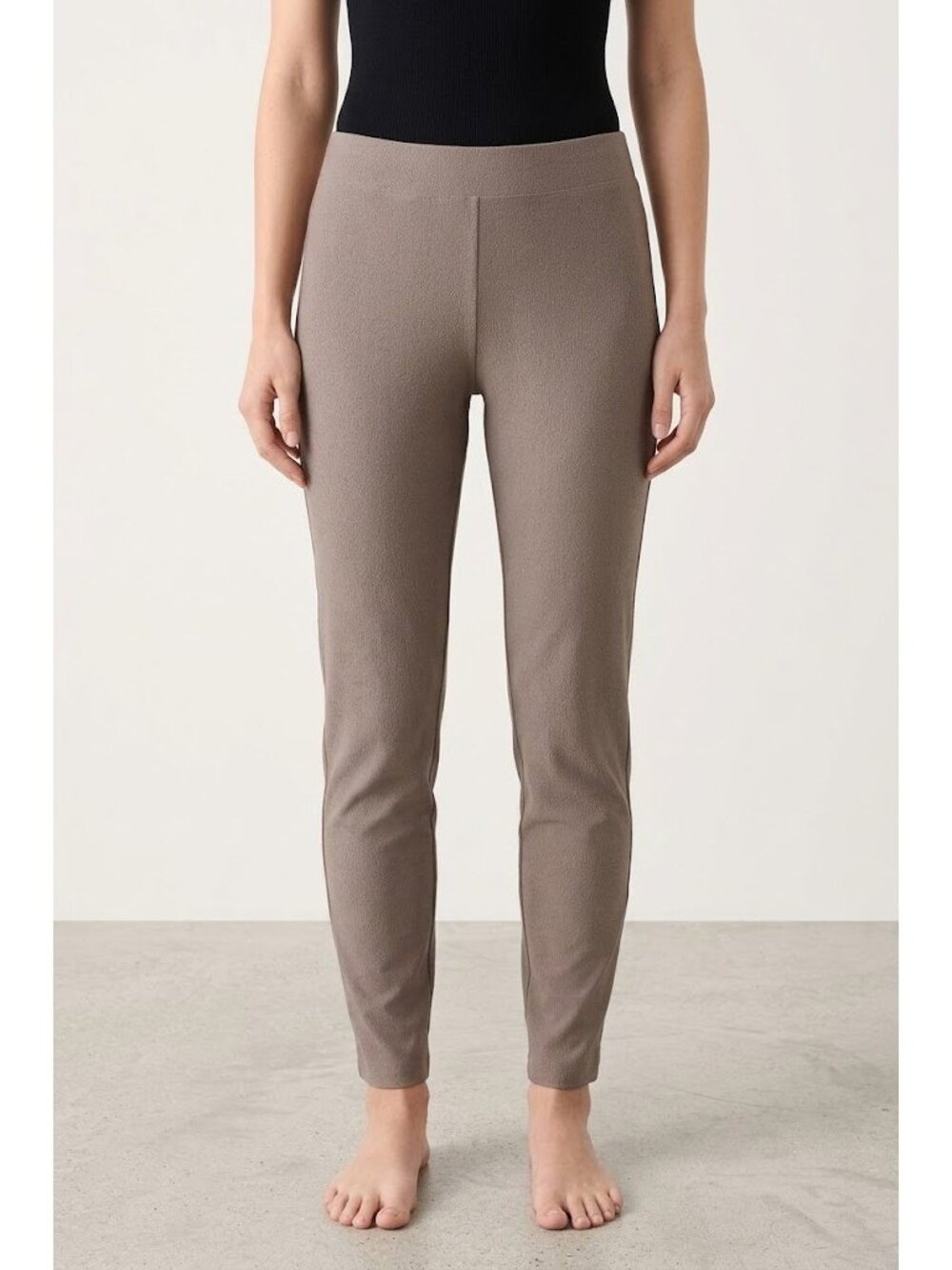 NWT Eileen Fisher Slim Ankle in Cocoa Washable Stretch Crepe Pull-on Pants M